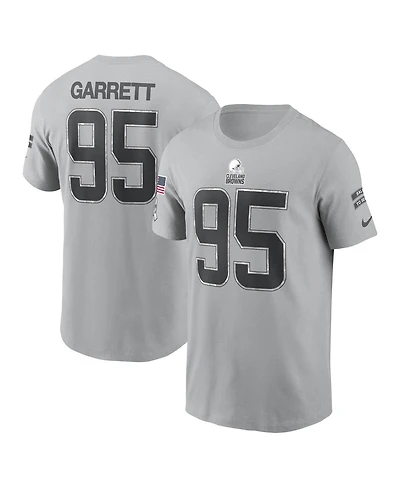Nike Men's Myles Garrett Gray Cleveland Browns 2024 Salute To Service Name Number T-Shirt