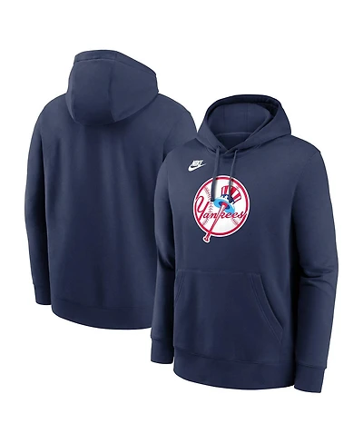 Nike Men's Navy New York Yankees Cooperstown Collection Logo Club Pullover Hoodie
