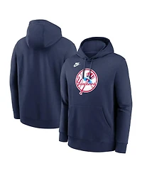 Nike Men's Navy New York Yankees Cooperstown Collection Logo Club Pullover Hoodie
