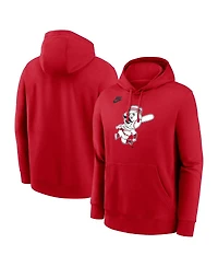 Nike Men's Red Cincinnati Reds Cooperstown Collection Logo Club Pullover Hoodie