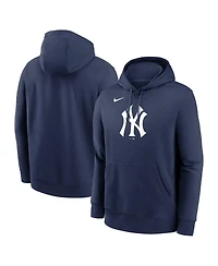 Nike Men's Navy New York Yankees Logo Club Fleece Pullover Hoodie