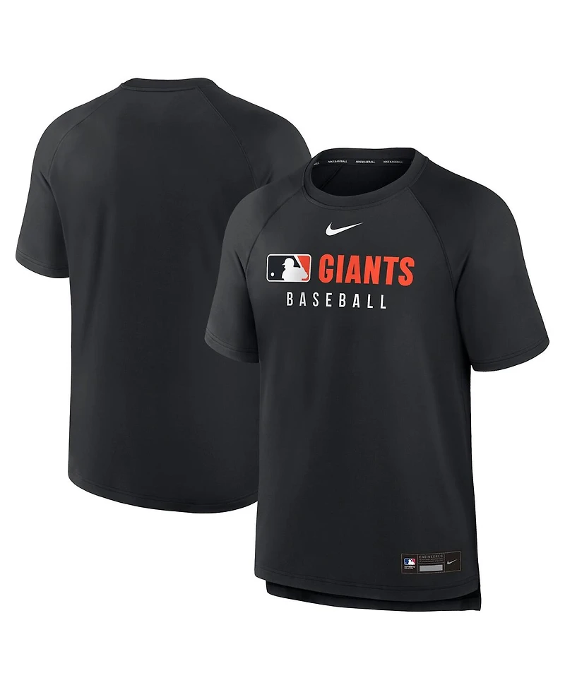 Nike Men's Black San Francisco Giants Authentic Collection Pregame Raglan Performance T-Shirt