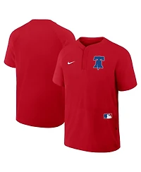 Nike Men's Red Philadelphia Phillies Authentic Collection Raglan Short Sleeve Windshirt