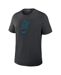 Nike Men's Black Miami Marlins Authentic Collection Early Work Tri-Blend Performance T-Shirt
