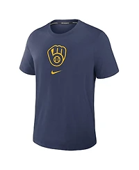Nike Men's Navy Milwaukee Brewers Authentic Collection Early Work Tri-Blend Performance T-Shirt