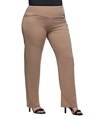 24seven Comfort Apparel Plus Comfortable Stretch High Waist Pants