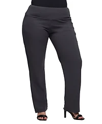 24seven Comfort Apparel Plus Comfortable Stretch High Waist Pants