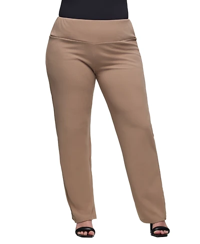 24seven Comfort Apparel Plus Comfortable Stretch High Waist Pants