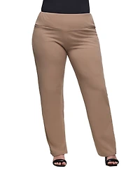 24seven Comfort Apparel Plus Comfortable Stretch High Waist Pants