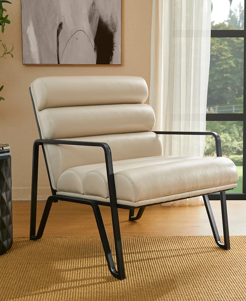Glitzhome 2-Pc. Leatherette Modern Wavy Accent Chair