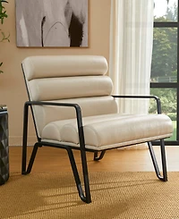 Glitzhome 2-Pc. Leatherette Modern Wavy Accent Chair