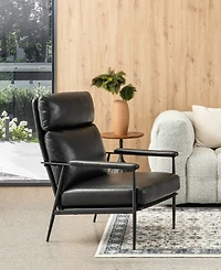 Glitzhome 39.5" Leatherette Mid-Century Modern Armchair
