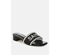 Poshta Saint Tropez Beaded Slip-On Heels