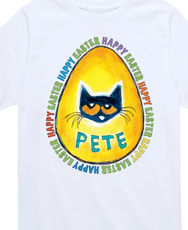 Pete The Cat Toddler and Big Boys Easter Egg Graphic T-Shirt