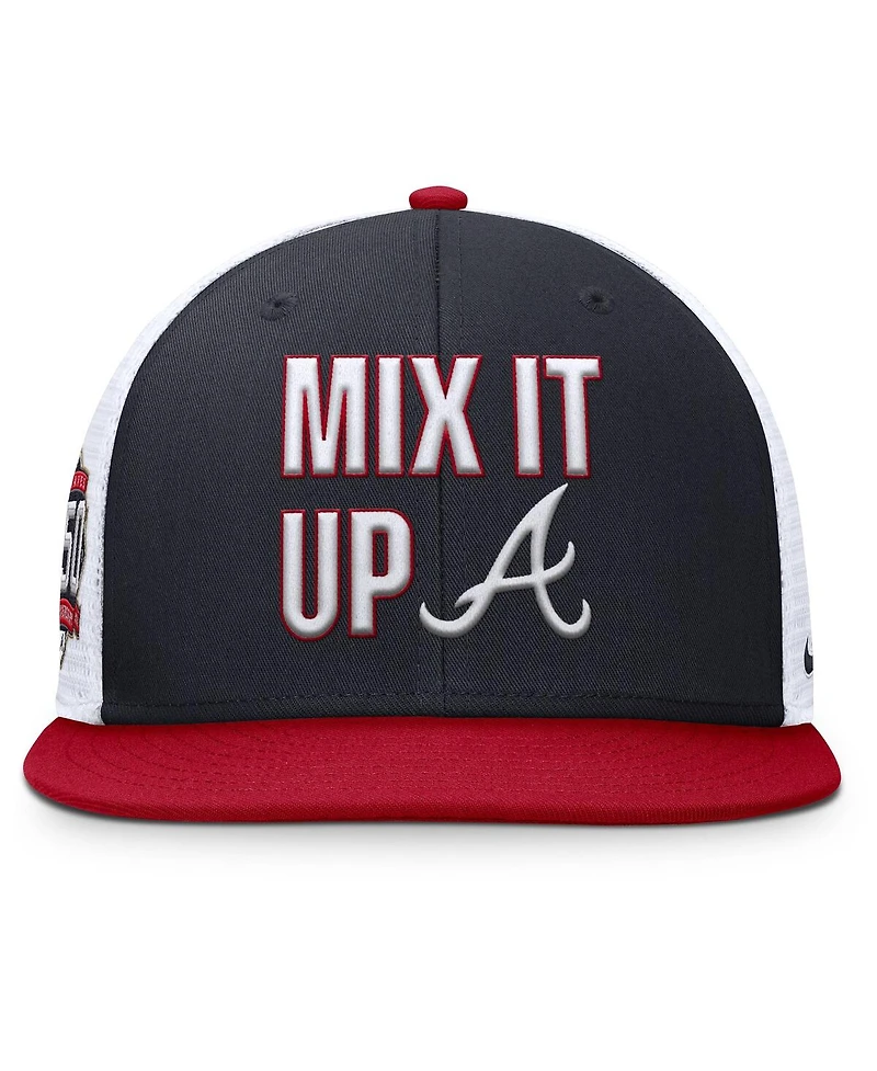 Nike Men's Navy/Red Atlanta Braves Pro Performance Trucker Snapback Hat
