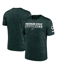 Nike Men's Green Michigan State Spartans Velocity Baseball Wordmark Stack Performance T-Shirt