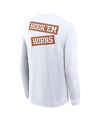 Nike Men's White Texas Longhorns Two-Hit Classic Location Long Sleeve T-Shirt