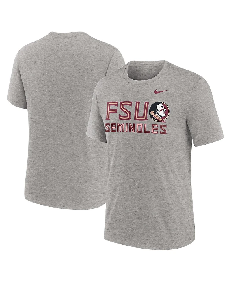 Nike Men's Heather Gray Florida State Seminoles Campus Local Tri-Blend T-Shirt