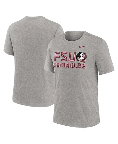 Nike Men's Heather Gray Florida State Seminoles Campus Local Tri-Blend T-Shirt