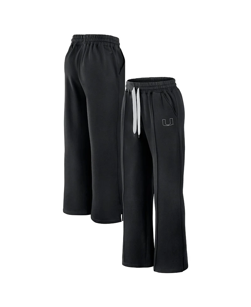 Fanatics Women's Black Miami Hurricanes Prime Supersoft Fleece Flaired Sweatpants