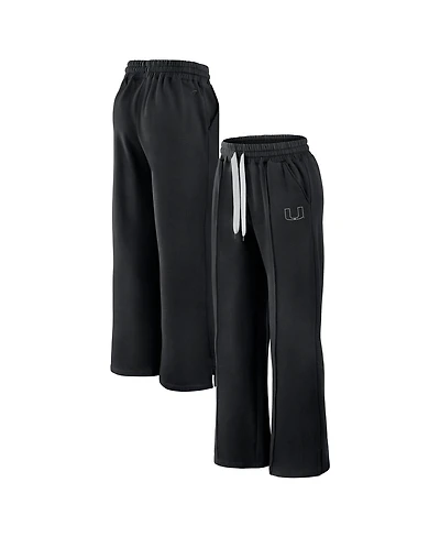 Fanatics Women's Black Miami Hurricanes Prime Supersoft Fleece Flaired Sweatpants