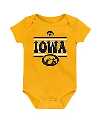 Outerstuff Newborn Black Iowa Hawkeyes Sunday Comics Bodysuit, Set of 3