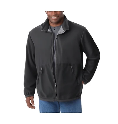 KingSize Big & Tall Explorer Plush Fleece Full-Zip Jacket With Colorblocked Panel