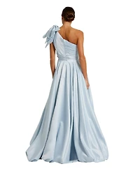 Mac Duggal Women's Satin One Shoulder Bow Gown