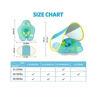 Baby Pool Float with Canopy Baby Float Infant Swimming Float Sun Protection Skin-Friendly Blue