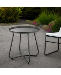 Outdoor Side Table – Rounded Aluminum Design for Patio, Garden & Balcony