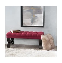 Tufted Ottoman Bench with Diamond Stitching and Elegant Half-Circle Legs for Classic and Modern Interiors-The Pop Home