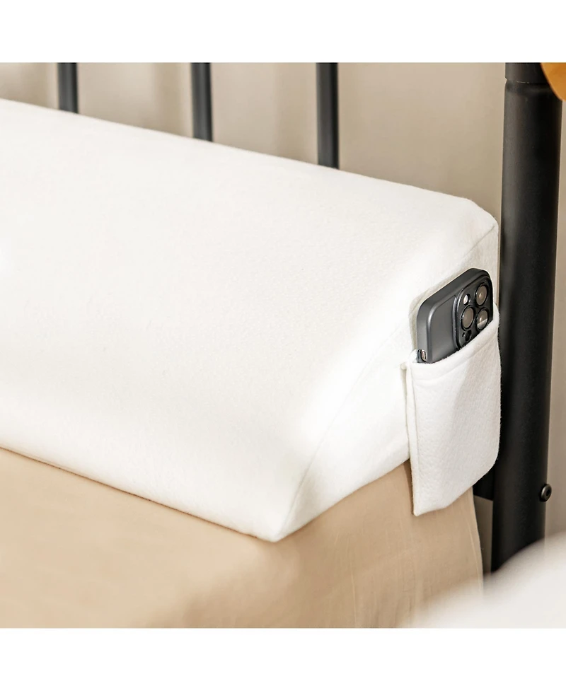 Full Size Bed Wedge Pillow Gap Filler with Side Pocket Bed-Full Size