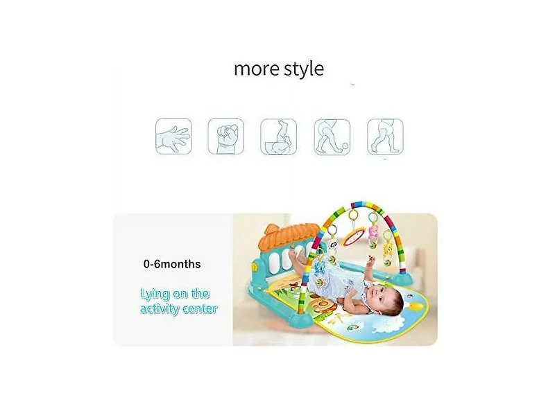 Baby Play Mat Newborn Piano Toys Music Mirror Gym Floor Playmat Infants