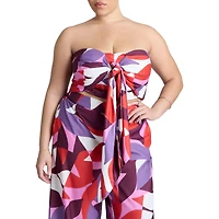 Eloquii Women's Tie Front Scarf Top