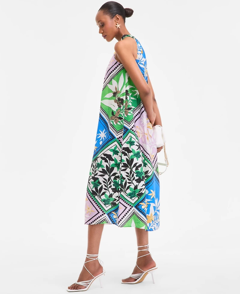 I.n.c. International Concepts Women's Scarf-Print Halter Midi Dress, Exclusively at Macy's