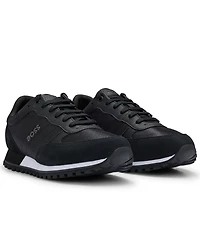Boss by Hugo Men's Faux-Leather Trim Trainers Sneakers