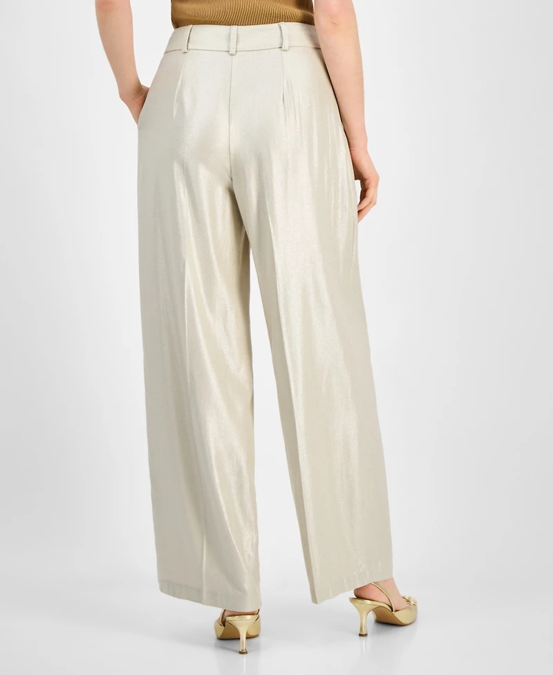 I.n.c. International Concepts Women's Metallic Linen Pants, Macy's Exclusive