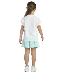 adidas Toddler and Little Girls 2-Piece Graphic Sleeveless Box T-Shirt French Terry Skort Set