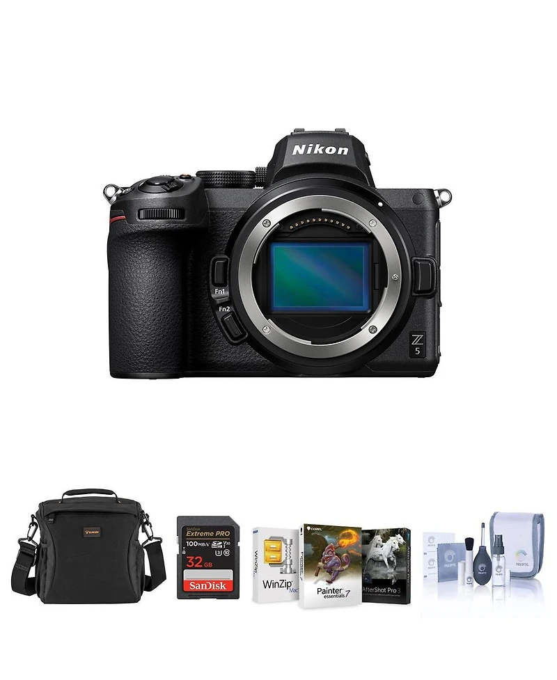 Nikon Z5 Full Frame Mirrorless Camera Bundle with 32GB Sd Card, Shoulder Bag, Corel Mac Software Suite, Cleaning Kit