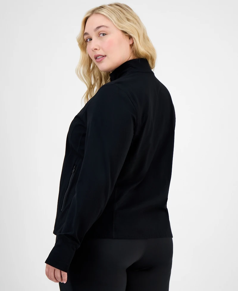 Id Ideology Plus Soft Flex Solid Full-Zip Jacket, Created for Macy's
