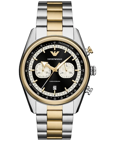 Emporio Armani Men's Chronograph Two-Tone Stainless Steel Bracelet Watch 42mm