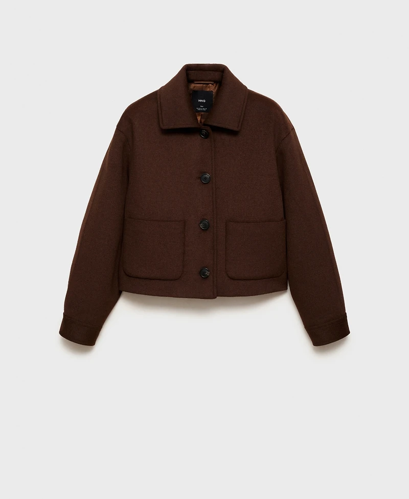 Mango Women's Pockets Detail Wool-Blend Jacket