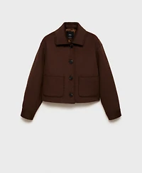 Mango Women's Pockets Detail Wool-Blend Jacket