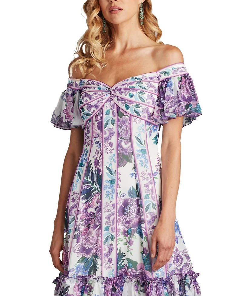 Tadashi Shoji Women's Breeze Floral Print Chiffon Dress
