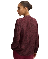 Boss by Hugo Women's Snake-Print Silk Regular-Fit Blouse