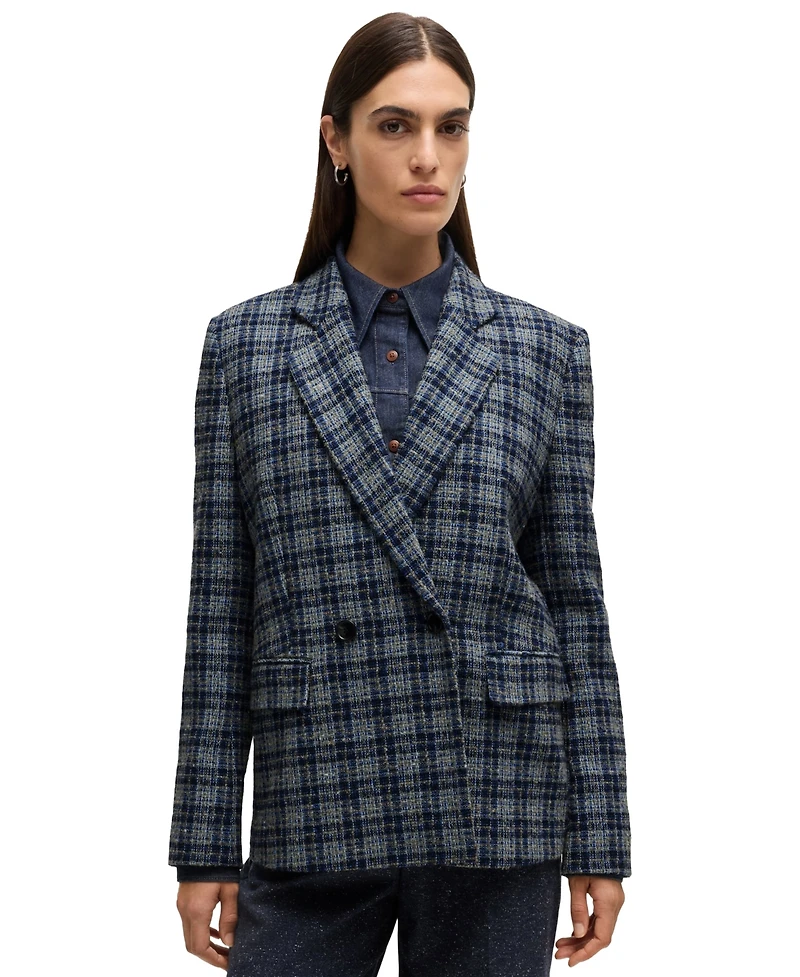 Boss by Hugo Women's Relaxed-Fit Double-Breasted Jacket