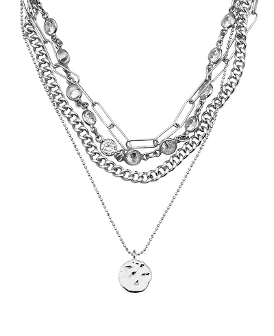 Adornia Silver Messy Layered Necklace
