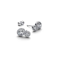 Pandora Sterling Silver Halo Stud Earrings