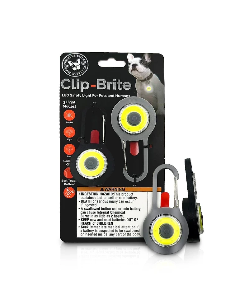 P.t. Supply Co. Clip-Brite Led Safety Light for Pets, High Visibility Clip-On Light for Dogs & Cats