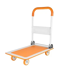 Push Cart Dolly, Moving Platform Hand Truck, Foldable for Easy Storage and 360 Degree Swivel Wheels with 330lb Weight Capacity